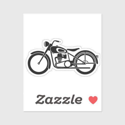 Retro motorliefhebber sticker (Vel)