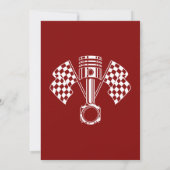 Retro motorracemachine baby shower kaart (Achterkant)