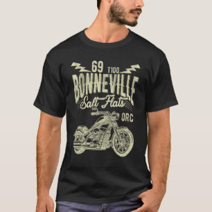 Retro motorrijder Bonneville-zoutvlakte vintage T-shirt