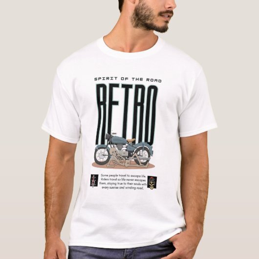 Retro Motorrijder Shirt – Geest van de Weg (Voorkant)