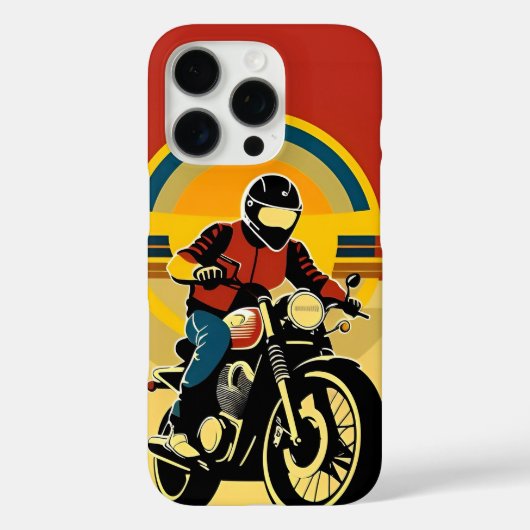 🏍️ Retro Motorrijder Silhouet 🌅 Case-Mate iPhone Case (Achterkant)