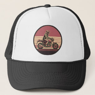 Retro motorrijder –  Sunset Biker Art Trucker Pet