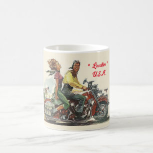 Retro motorrit,  stijl gepersonaliseerd koffiemok