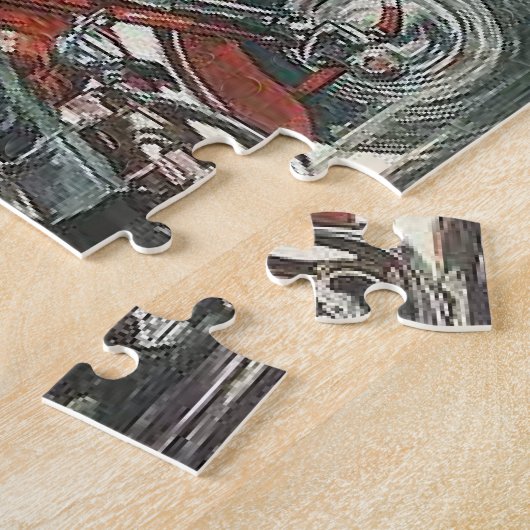 Retro motorrit, stijl gepersonaliseerd legpuzzel (Zijkant)