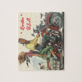 Retro motorrit,  stijl gepersonaliseerd legpuzzel (Verticaal)