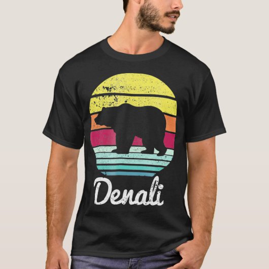  Retro Mount Denali Nationaal Park Alaska Be T-shirt (Voorkant)