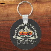 Retro Mount Hood Ski Avontuur Sleutelhanger (Voorkant)