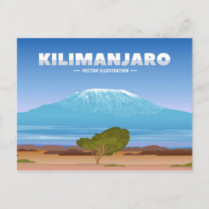 retro Mount Kilimanjaro Tanzania Afrika Briefkaart