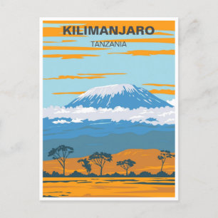  retro Mount Kilimanjaro Tanzania Afrika Briefkaart