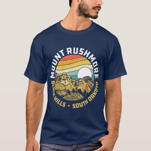 Retro Mount Rushmore National Memorial  T-shirt (Voorkant)