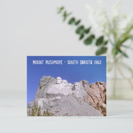 Retro Mount Rushmore - South Dakota 1963 Briefkaart (Staand voorkant)