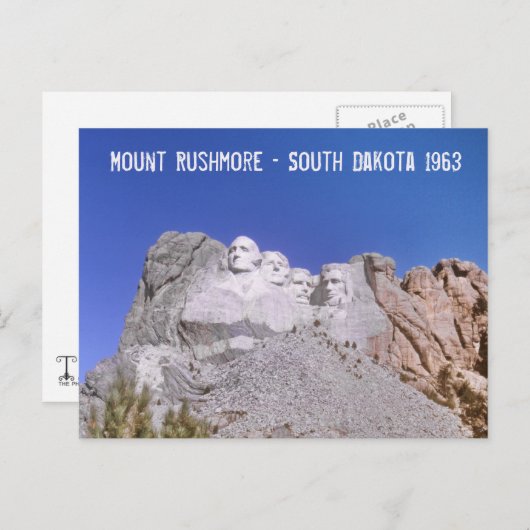 Retro Mount Rushmore - South Dakota 1963 Briefkaart (Voorkant / Achterkant)