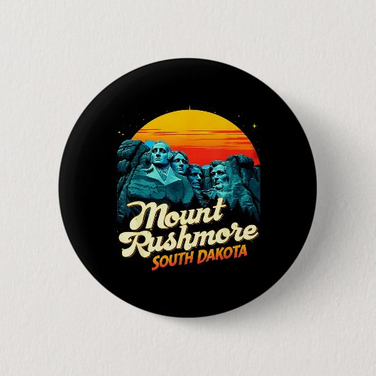 Retro Mount Rushmore South Dakota State Badlands Ronde Button 5,7 Cm (Voorkant)