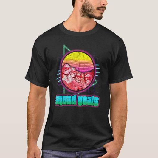 Retro Mount Rushmore Souvenir Black Hills T-shirt (Voorkant)