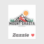 Retro Mount Shasta Ski Sticker (Vel)