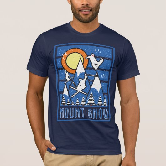 Retro Mount Sneeuwski T-shirt (Voorkant)