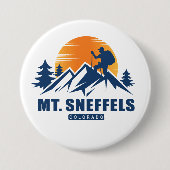 Retro Mount Sneffels Hike T-shirt Ronde Button 7,6 Cm (Voorkant)