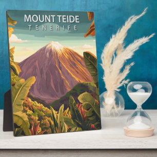 Retro Mount Teide Tenerife Canarische Eilanden Fotoplaat