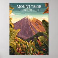 Retro Mount Teide Tenerife Canarische Eilanden