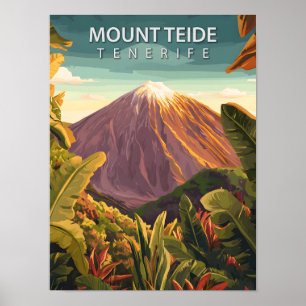 Retro Mount Teide Tenerife Canarische Eilanden Poster