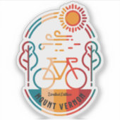 Retro Mount Vernon fietspad Sticker (Voorkant)