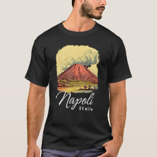 Retro Mount Vesuvius Napoli Italia Napels Italië N T-shirt