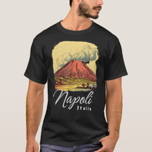 Retro Mount Vesuvius Napoli Italia Napels Italië T-shirt