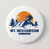 Retro Mount Williamson Hike T-shirt Ronde Button 7,6 Cm (Voorkant)