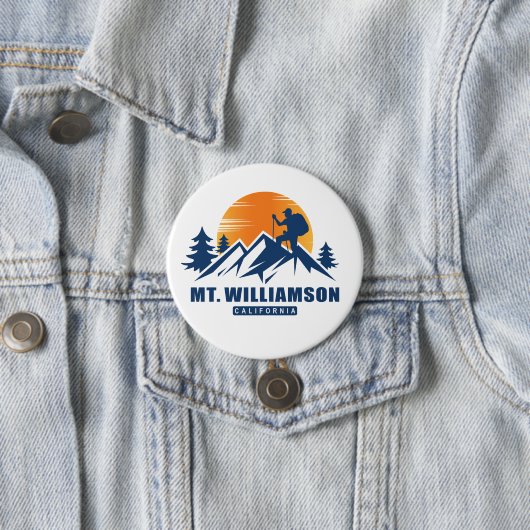 Retro Mount Williamson Hike T-shirt Ronde Button 7,6 Cm (In situ)