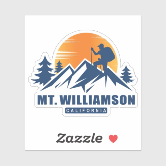 Retro Mount Williamson Hike T-shirt Sticker (Vel)