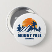 Retro Mount Yale Hike T-shirt Ronde Button 7,6 Cm (Voorkant /achterkant)