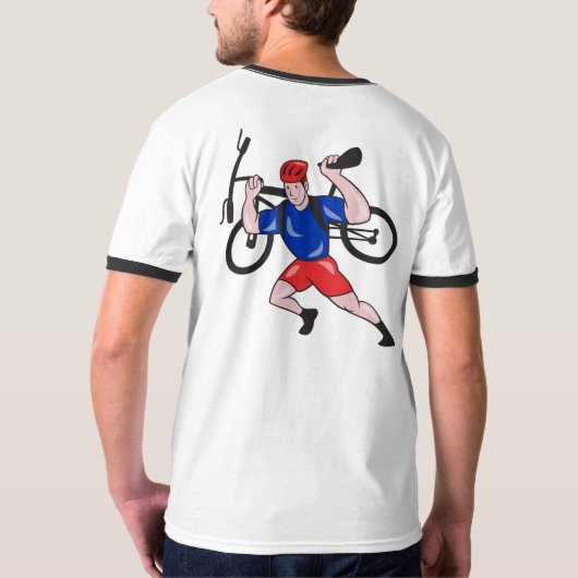 Retro Mountain Biker Tee Shirts (Achterkant volledig)