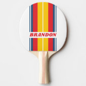 Retro Mountain Board Stripes met naam Tafeltennisbatje (Voorkant)