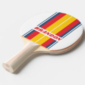 Retro Mountain Board Stripes met naam Tafeltennisbatje (Voorkant Gekanteld)