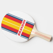 Retro Mountain Board Stripes met naam Tafeltennisbatje (Zijkant)
