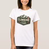 Retro Mountain Cancer Awareness Klimontwerp T-shirt (Voorkant)