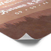 Retro Mountain en Forest Pink Wedding Welcome Poster (Hoek)