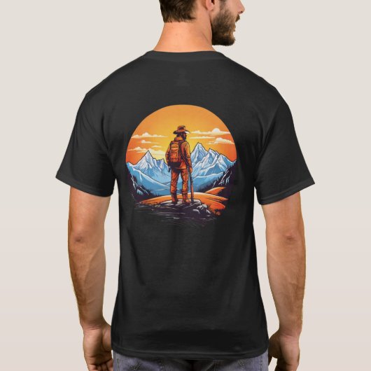 Retro Mountain Explorer Wandelavonturen T-Shirt | (Achterkant)