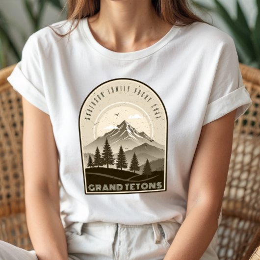 Retro Mountain Family Vacation Brown ID1136 Tri-Blend Shirt