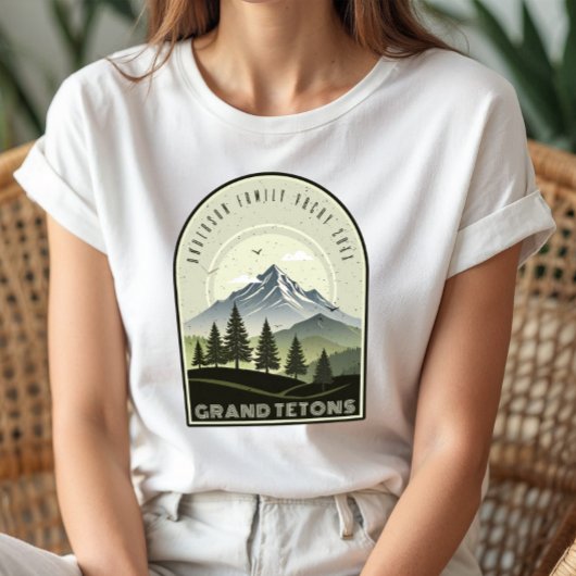 Retro Mountain Family Vacation Green ID1136 Tri-Blend Shirt