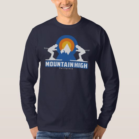 Retro Mountain High Ski Sunset T-shirt (Voorkant)
