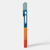 Retro Mountain Landscape Artwork Oranje Blue Case-Mate iPhone Case (Achterkant / Links)