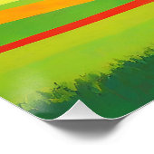 Retro Mountain Landscape Illustratie Kleurrijk Perfect Poster (Hoek)