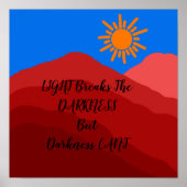 Retro Mountain Landscape Illustratie Rood Poster (Voorkant)