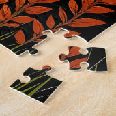 Retro Mountain Landscape Illustration Red Blue Legpuzzel (Zijkant)