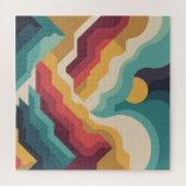 Retro Mountain Landscape Jigsaw Puzzle | VinPuzzle Legpuzzel (Horizontaal)