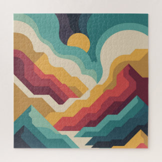 Retro Mountain Landscape Jigsaw Puzzle | VinPuzzle Legpuzzel