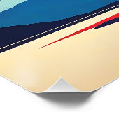 Retro Mountain Landscape Liefde Perfect Poster (Hoek)
