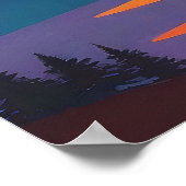 Retro Mountain Landscape Liefde Poster (Hoek)