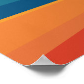 Retro Mountain Landschap Illustratie Blauw Geel Poster (Hoek)